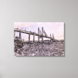 Kessock Bridge Inverness Konstnärlig akvarell Canvastryck