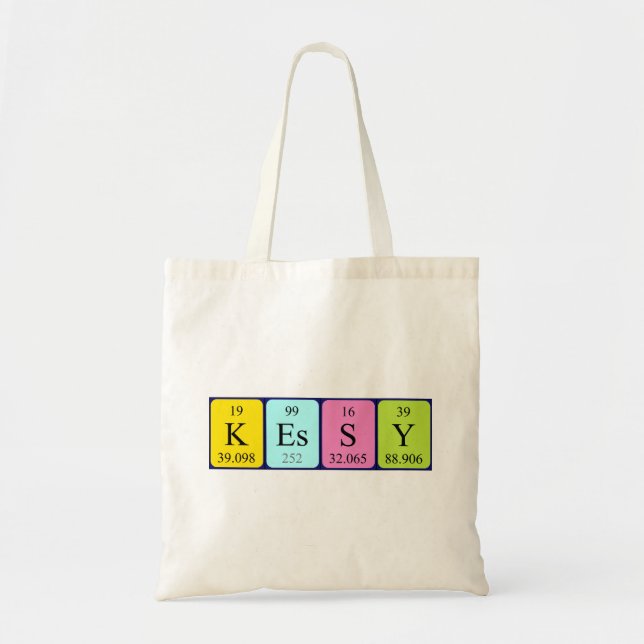 Kessy periodisk bord namn tote bag tygkasse (Framsidan)