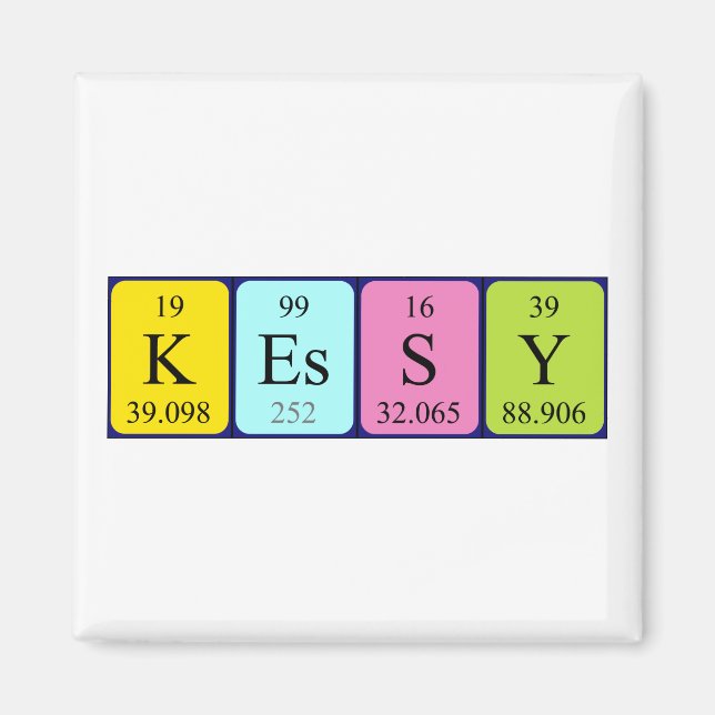 Kessy periodiskt bord namn magnet (Framsidan)