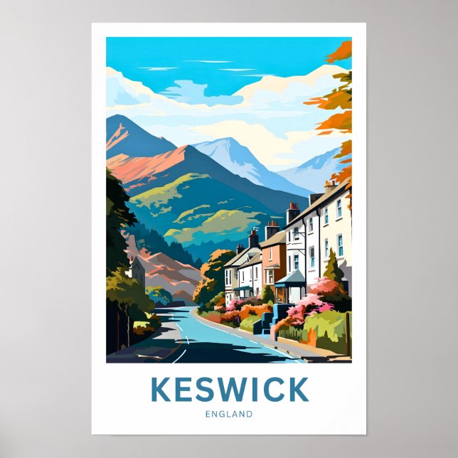 Keswick England Travel Print Poster (Framsidan)