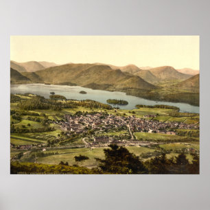 Keswick II, Derwentwater, sjöområde, England Poster