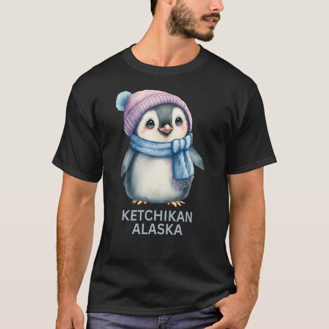 Ketchikan Alaska Cute Penguin För barn T Shirt (Framsida)