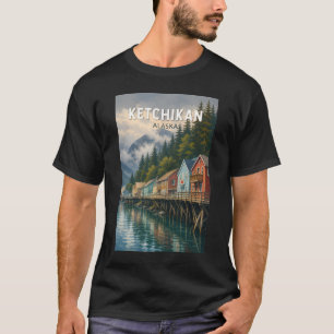 Ketchikan Alaska Illustration Resa Konst Vintage T Shirt
