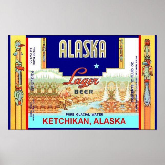 KETCHIKAN ALASKA LAGER BEER KAN UTFORMA POSTER (Framsidan)