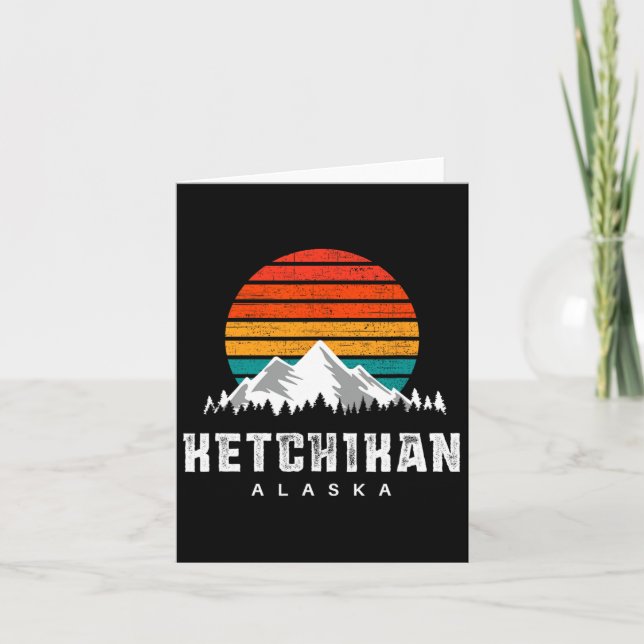 Ketchikan Alaska Mountain Scene Skiing and Hiking Kort (Framsida)