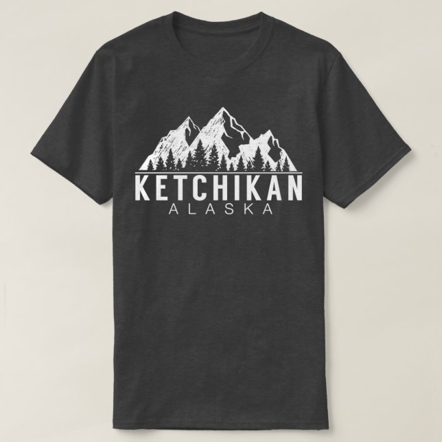 Ketchikan Alaska Mountains T Shirt (Design framsida)