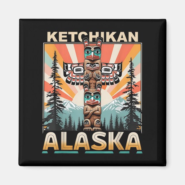 Ketchikan Alaska Native Indian Totem Le Magnet (Framsidan)