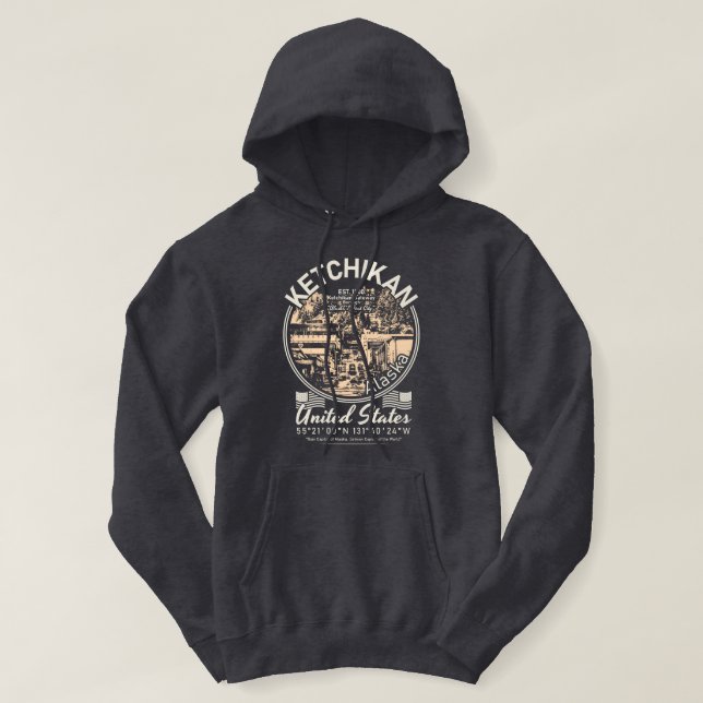 KETCHIKAN ALASKA - REVILLAGIGEDO ISLAND HOODIE (Design framsida)