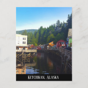 Ketchikan Alaska Stad Vatten Landskap Vykort