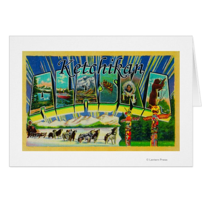 Ketchikan, Alaska - Stora Brev Scenes Hälsningskort (Framsidan Horizontal)