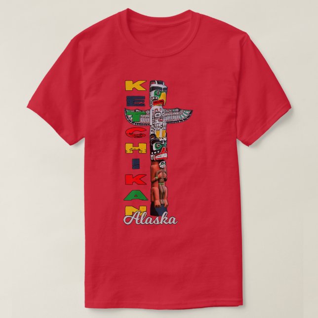 Ketchikan Alaska Totem Pole Native Art Souvenir Ke T Shirt (Design framsida)