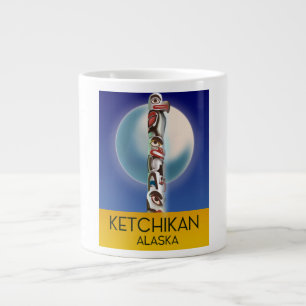 Ketchikan Alaska Totem Pole Travel-affisch Jumbo Mugg