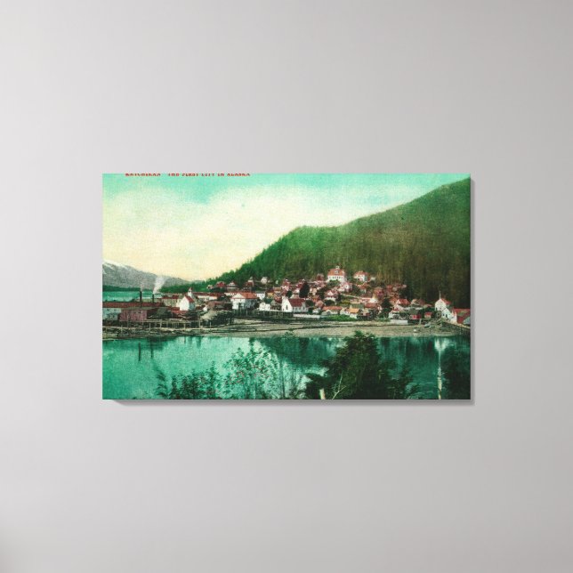 Ketchikan, Alaska Town View - First City in Canvastryck (Framsida)