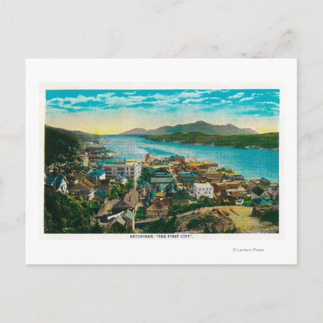 Ketchikan, Alaska Town View - First City Vykort (Framsida)