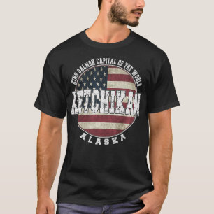 Ketchikan Alaska Vintage American flagga T Shirt
