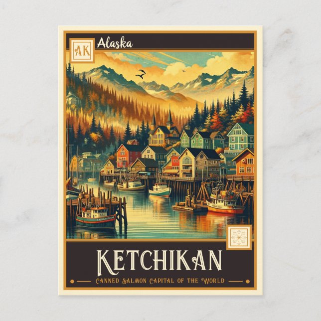 Ketchikan, Alaska | VINTAGE Vykort (Framsida)