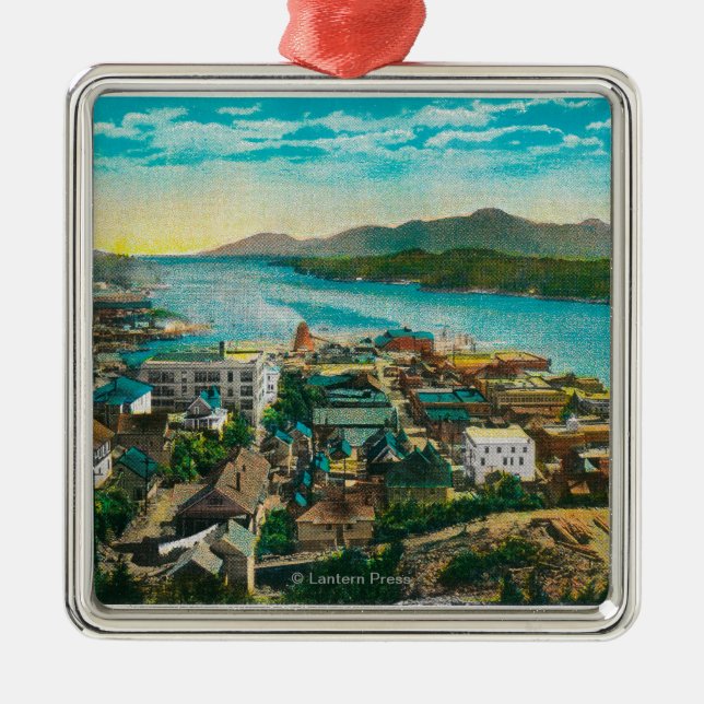 Ketchikan den Alaska townen beskådar - den första Julgransprydnad Metall (Framsidan)