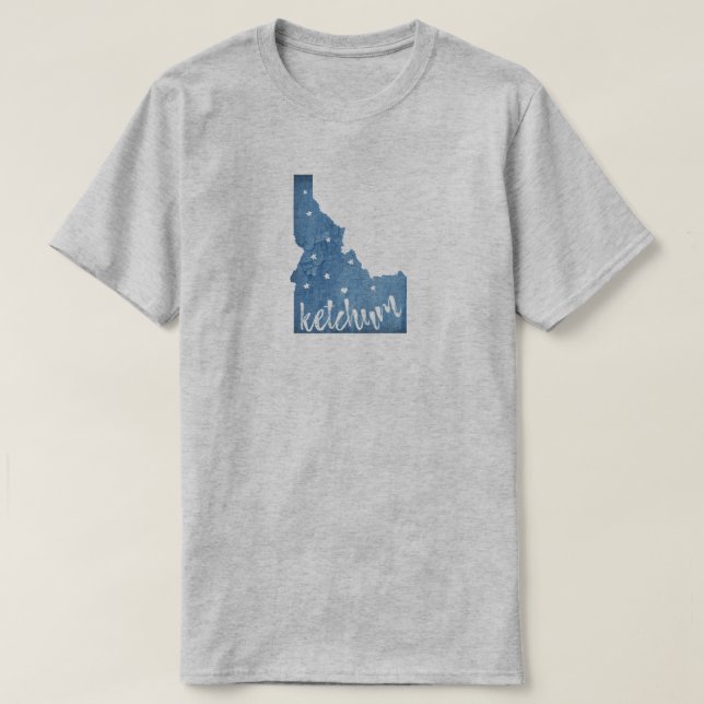 Ketchum Idaho Wood Grain T Shirt (Design framsida)