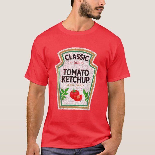 Ketchup Costume Condiments Par Group Halloween T Shirt (Framsida)