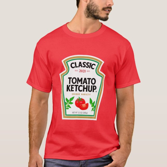 Ketchup Costume Matching Par Groups Halloween T Shirt (Framsida)