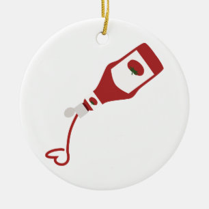 Ketchup Flaska Julgransprydnad Keramik