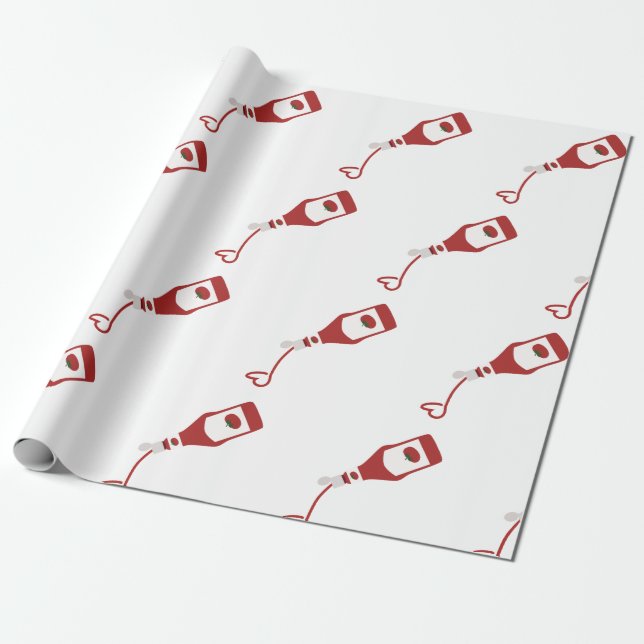Ketchup Flaska Presentpapper (Utrullad)
