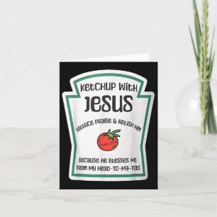 Ketchup med Jesus Ordleka Pun Christian Kort