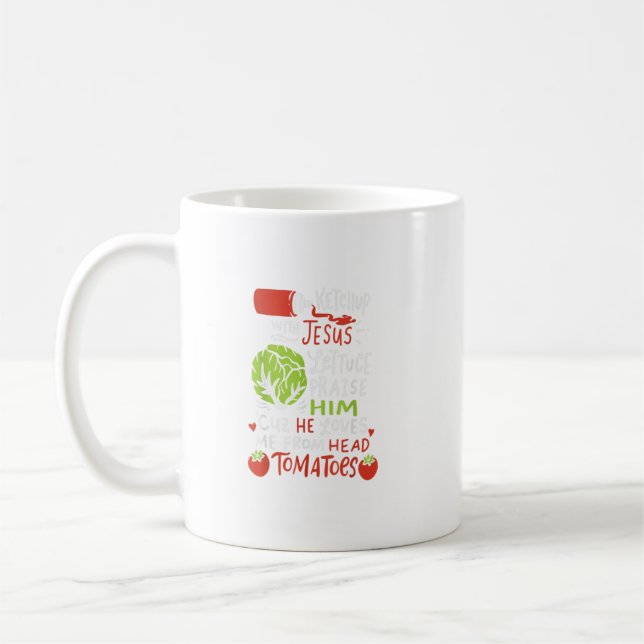 Ketchup With Jesus I Vegan Jesus Christ Christian  Kaffemugg (Vänster)