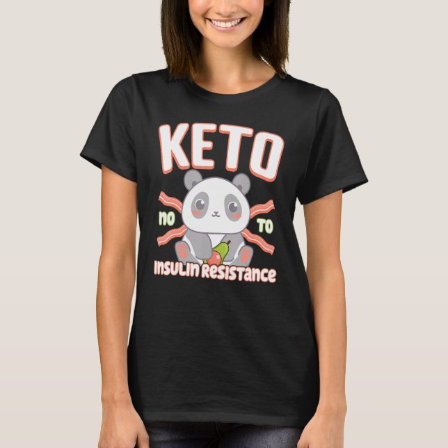 Keto Baby Panda Bacon And Avocado Fasting Insulin  T Shirt (Framsida)
