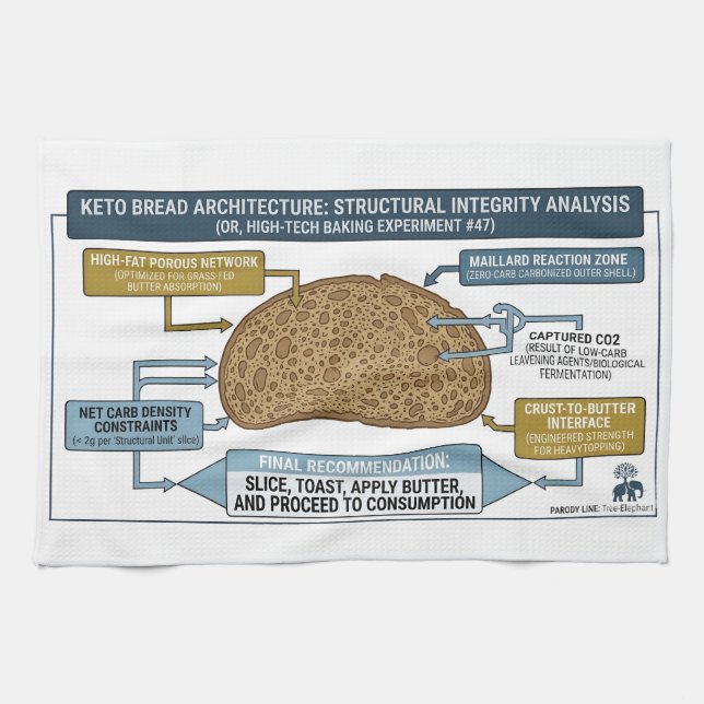 Keto Bread Schematic: Kitchen Towel Kökshandduk (Horisontell)