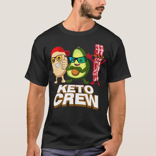 Keto Diet Avocado Bacon Egg Illustration T Shirt (Framsida)