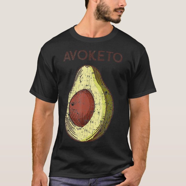 Keto Diet Avoketo Avocado Gift Mörk T Shirt (Framsida)