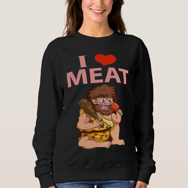 Keto Diet Design I Love Meat T Shirt (Framsida)