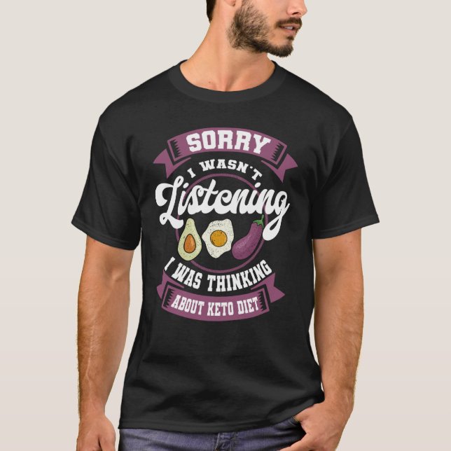Keto Diet Ketosis Low Carb Ketones Tänker på T Shirt (Framsida)