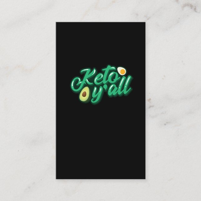 Keto Diet Låg kolv med hög Tjock Visitkort (Framsida)