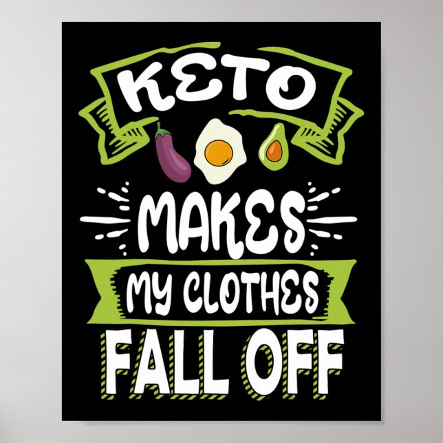 Keto Diet Lågkarb Ketogen Ketosis Clothes Fall Poster (Framsidan)