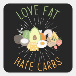Keto Diet Low Carb Fyrkantigt Klistermärke