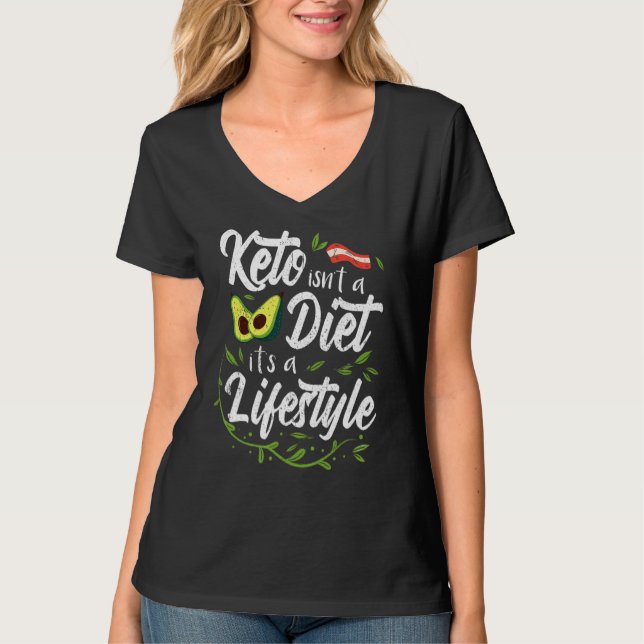 Keto Diet Manar Women Ketosis Ketogen Low Carb He T Shirt (Framsida)