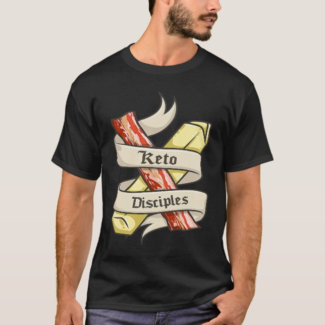 Keto Disciples Bacon Butter  Retro Keto Diet Match T Shirt (Framsida)