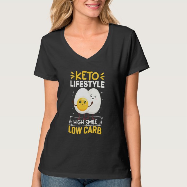 Keto Lifestyle High Smile, Funny Ketodiet Costume  T Shirt (Framsida)