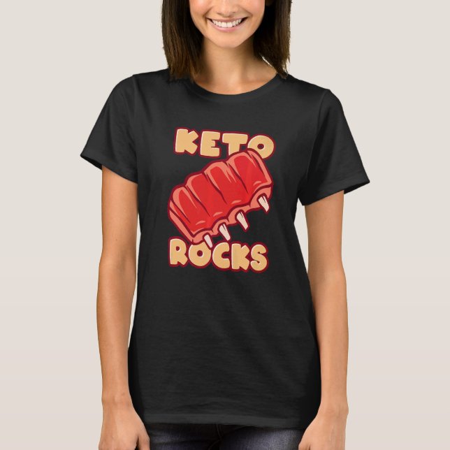Keto Rocks Grilled Spare Ribs   T Shirt (Framsida)