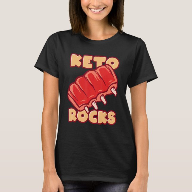 Keto Rocks Grilled Spare Ribs T Shirt (Framsida)