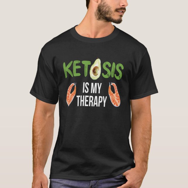 Ketos är min terapi i en hälsosam födoämne t shirt (Framsida)