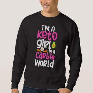 Ketosis Girl Woman Keto Fasting Autofagy Cell Rec Lång Ärmad Tröja