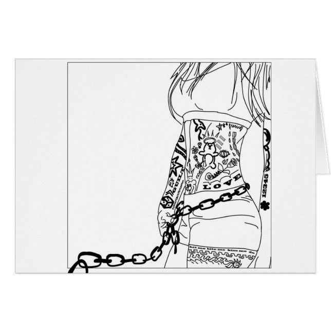 Kett till en dåligaflicka hälsningskort (Framsidan Horizontal)