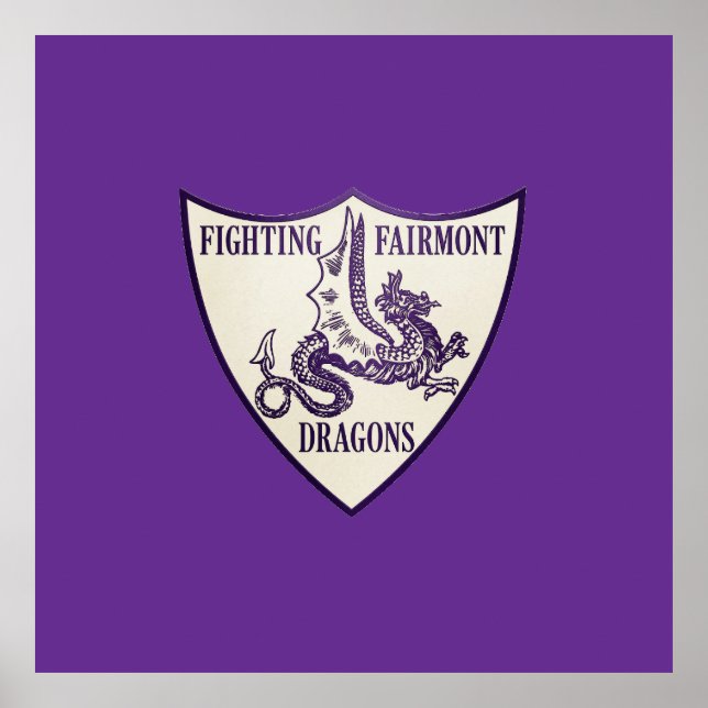 Kettering, Ohio Fighting Fairmont Dragons Logo Poster (Framsidan)