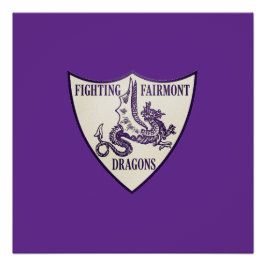 Kettering, Ohio Fighting Fairmont Dragons logotyp Perfect Poster