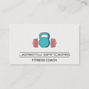Kettle Bell Barbell Gym Weights Fitness Trainer Visitkort