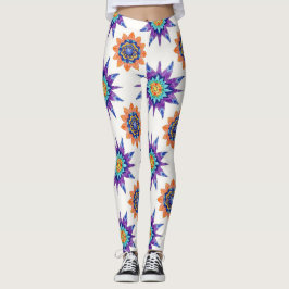 Kettle Bells Blommiga Mandalas Sömlöst Mönster Leggings