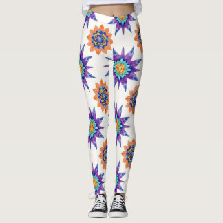 Kettle Bells Floral Mandalas Seamless Pattern Leggings